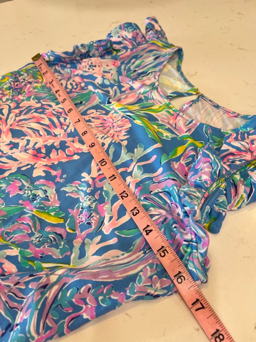 Lilly Pulitzer Patsi Romper All Together Now Print Blue Pink - Picture 9 of 12